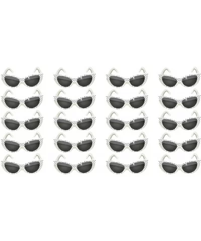 20 Pirs Wholesale Lot Cat Eye Sunglasses Colored Plastic Frame Colored Lens - 20_pairs_white-dots-frame_smoke - CW18CGLHWYS $...