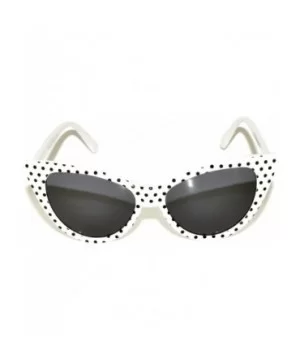 20 Pirs Wholesale Lot Cat Eye Sunglasses Colored Plastic Frame Colored Lens - 20_pairs_white-dots-frame_smoke - CW18CGLHWYS $...