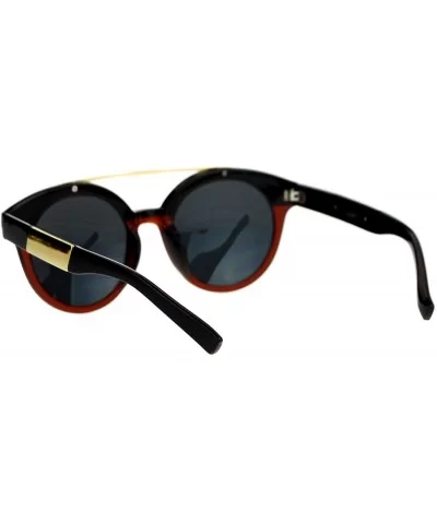 Mirrored Mirror Lens Retro Top Metal Bridge Horn Rim Sunglasses - Black Brown - CX12IS300HF $10.93 Wayfarer