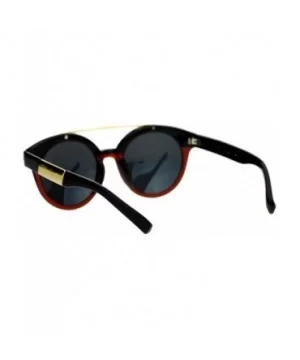 Mirrored Mirror Lens Retro Top Metal Bridge Horn Rim Sunglasses - Black Brown - CX12IS300HF $10.93 Wayfarer