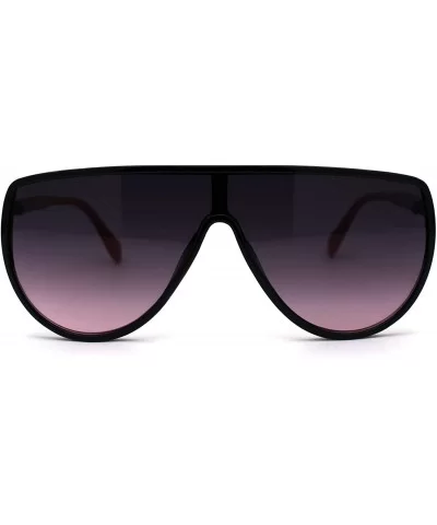 Womens Shield Oversize Plastic Designer Fashion Sunglasses - Black Red Burgundy - C6196QR6I0C $9.72 Oversized