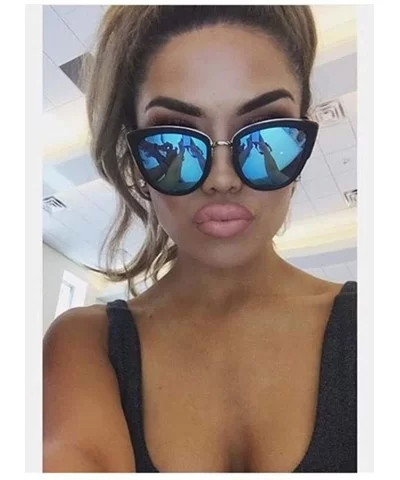 Oversized Cateye Polarized Sunglasses - Designer Inspired Style for Women - with Mirrored Lens P1891 - C11825DSC06 $17.67 Ove...