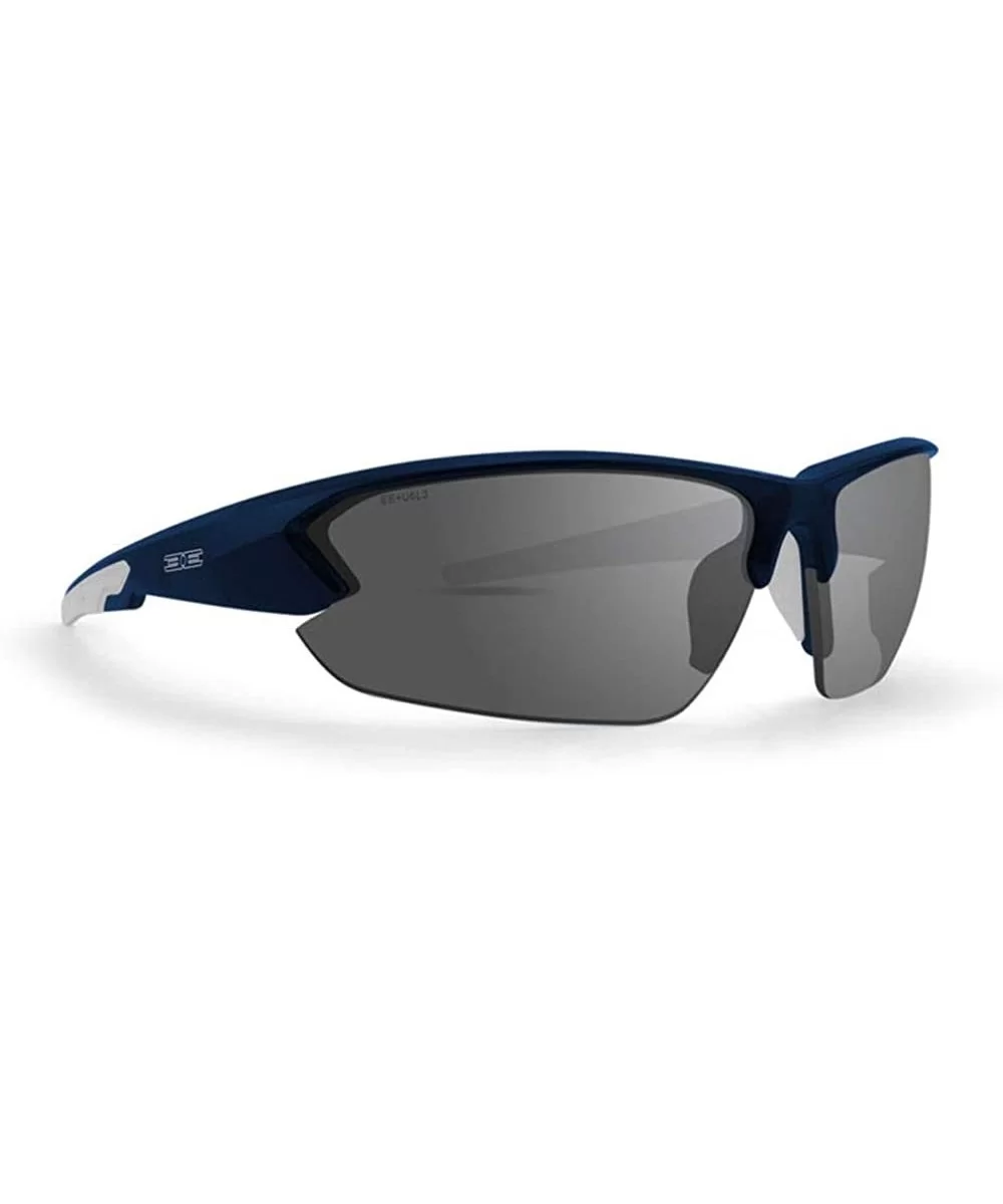 4 Sport Golf Sunglasses Navy Blue/White Frame with Smoke Lens - CD18HGUSYRC $11.24 Sport