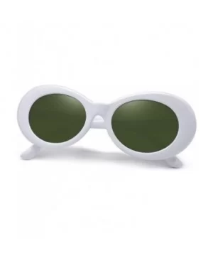 Polarized Sunglasses for Women Men - Retro Clout Sun Glasses with Oval Thick Frame - White G15 - C3189UNERXL $7.33 Square