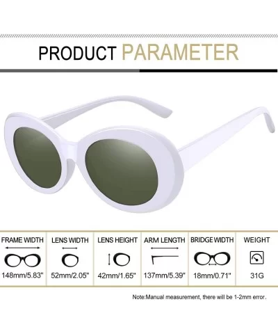 Polarized Sunglasses for Women Men - Retro Clout Sun Glasses with Oval Thick Frame - White G15 - C3189UNERXL $7.33 Square