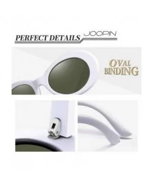 Polarized Sunglasses for Women Men - Retro Clout Sun Glasses with Oval Thick Frame - White G15 - C3189UNERXL $7.33 Square