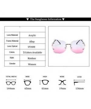 Vintage Rimless Sunglasses Women Gradient Women Rimless Sun Glasses Ladies Pink Clear Glasses Female - C118Y49CRLM $20.19 Rim...