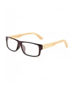 "Kayden" Retro Unisex Plastic Fashion Clear Lens Glasses - Bamboo Brown - CM182W3YX2C $9.72 Goggle