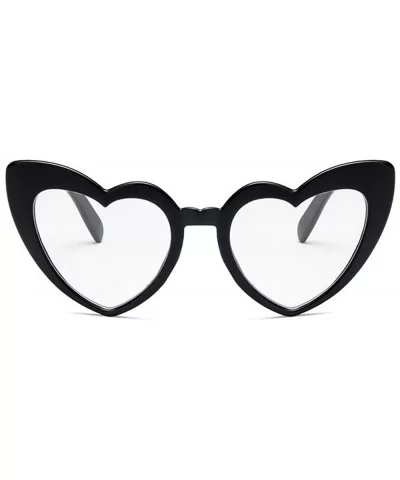 New Fashion Love Heart Sexy Shaped For Women Brand Designer Sunglasses UV400 - Black Clear - CI188LMGG6Z $6.65 Oversized