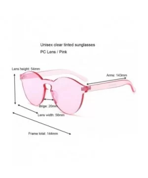 Oversized One Piece Rimless Tinted Sunglasses Clear Colored Lenses - Pink - CT199CMQCDQ $7.29 Rimless