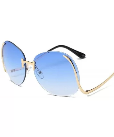 2019 Vintage Rimless Sunglasses Women Brand Designer Metal Female Mirror Sun 1 - 8 - C818XDW7TL2 $7.92 Aviator