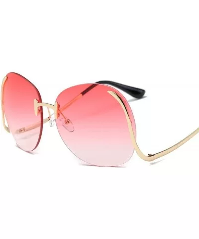 2019 Vintage Rimless Sunglasses Women Brand Designer Metal Female Mirror Sun 1 - 8 - C818XDW7TL2 $7.92 Aviator