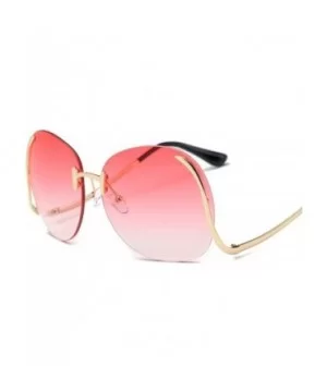 2019 Vintage Rimless Sunglasses Women Brand Designer Metal Female Mirror Sun 1 - 8 - C818XDW7TL2 $7.92 Aviator