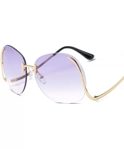 2019 Vintage Rimless Sunglasses Women Brand Designer Metal Female Mirror Sun 1 - 8 - C818XDW7TL2 $7.92 Aviator