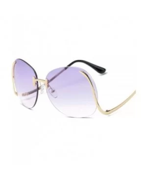 2019 Vintage Rimless Sunglasses Women Brand Designer Metal Female Mirror Sun 1 - 8 - C818XDW7TL2 $7.92 Aviator