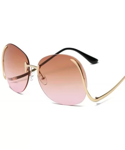 2019 Vintage Rimless Sunglasses Women Brand Designer Metal Female Mirror Sun 1 - 8 - C818XDW7TL2 $7.92 Aviator