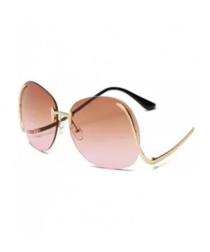 2019 Vintage Rimless Sunglasses Women Brand Designer Metal Female Mirror Sun 1 - 8 - C818XDW7TL2 $7.92 Aviator