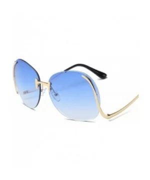 2019 Vintage Rimless Sunglasses Women Brand Designer Metal Female Mirror Sun 1 - 8 - C818XDW7TL2 $7.92 Aviator