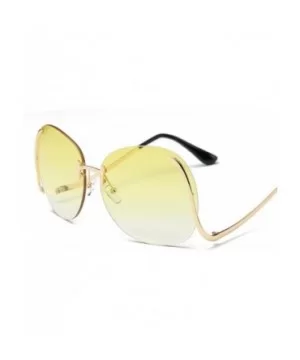 2019 Vintage Rimless Sunglasses Women Brand Designer Metal Female Mirror Sun 1 - 8 - C818XDW7TL2 $7.92 Aviator