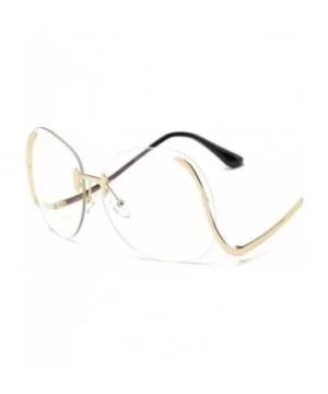 2019 Vintage Rimless Sunglasses Women Brand Designer Metal Female Mirror Sun 1 - 8 - C818XDW7TL2 $7.92 Aviator