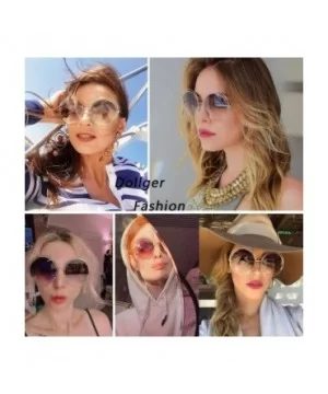 Metal Double Circle Wire Frame Oversized Round Sunglasses for Women - E black Frame Black Lens - CG19CM6L9X5 $9.76 Sport