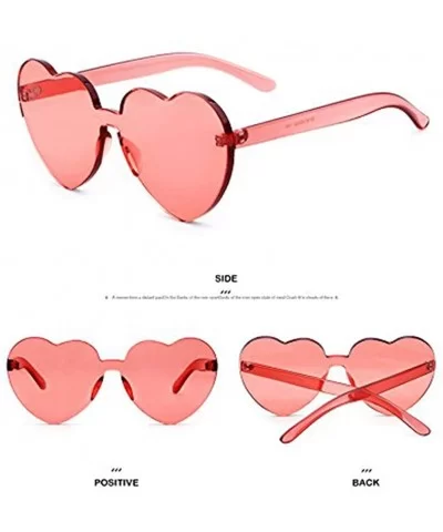 Women Rimless Sunglasses Mirror Candy Color Integrated Transparent Eyewear - Red Wine - CM193590OT4 $11.60 Goggle