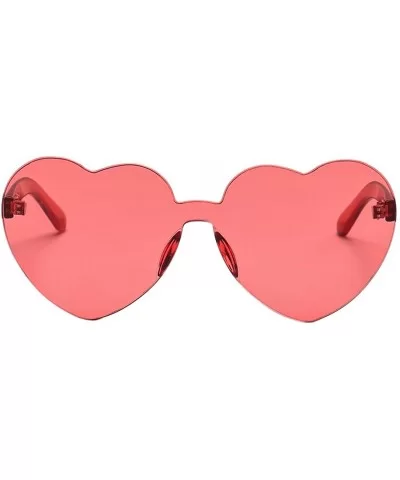 Women Rimless Sunglasses Mirror Candy Color Integrated Transparent Eyewear - Red Wine - CM193590OT4 $11.60 Goggle