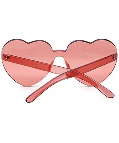 Women Rimless Sunglasses Mirror Candy Color Integrated Transparent Eyewear - Red Wine - CM193590OT4 $11.60 Goggle