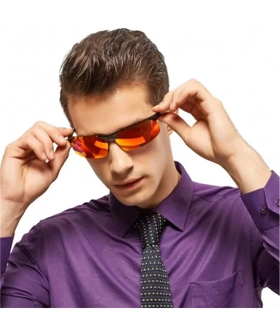 Driving Polarized Sunglasses for Men Stylish HD Lens Unbreakable Al-Mg Metal Frame SL0N001 - Red - CK18GS88KR6 $6.53 Semi-rim...