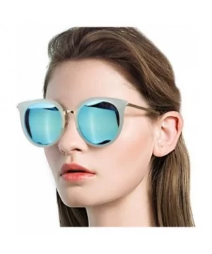 Cat Eye Sunglasses for Women Fashion-Vintage Retro Stylish Polarized Eyewear 100% UV Protection - 3165blue - CS18T3R0UW5 $12....