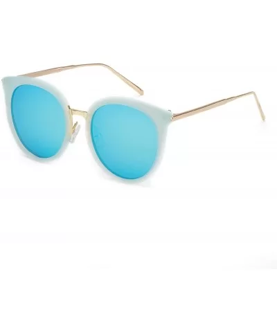 Cat Eye Sunglasses for Women Fashion-Vintage Retro Stylish Polarized Eyewear 100% UV Protection - 3165blue - CS18T3R0UW5 $12....