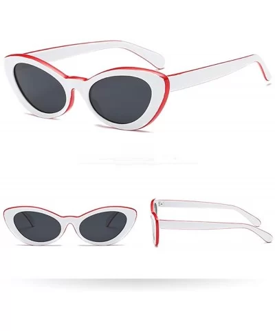 Cat Eye Sunglasses Celebrity Flat Lenses Street Fashion Glasses for Party Women by 2DXuixsh - C - CA18SD687RN $4.75 Oval