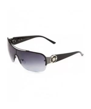 Lion Head Medallion One Piece Shield Sunglasses - Black & Gunmetal - CR1836O6ULG $12.04 Shield