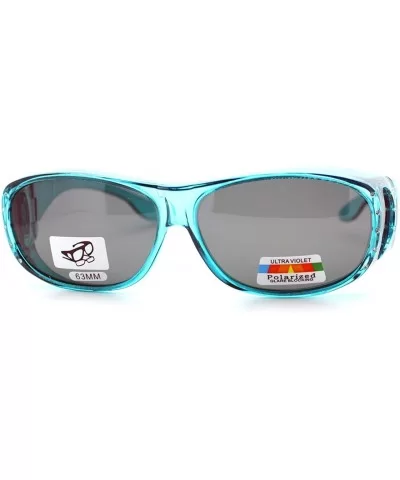 Womens Polarized Fit Over Glasses Rhinestone Sunglasses Oval Rectangular - Teal - C611YI3T4NV $13.15 Rectangular