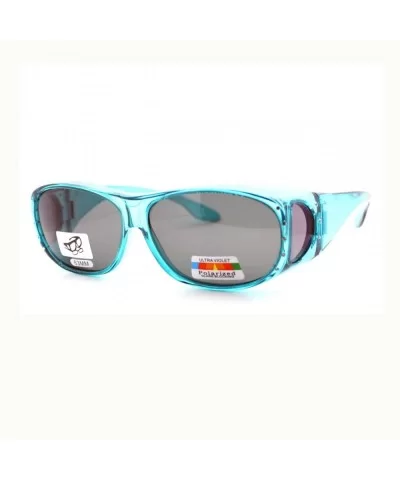 Womens Polarized Fit Over Glasses Rhinestone Sunglasses Oval Rectangular - Teal - C611YI3T4NV $13.15 Rectangular