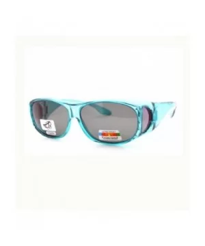 Womens Polarized Fit Over Glasses Rhinestone Sunglasses Oval Rectangular - Teal - C611YI3T4NV $13.15 Rectangular