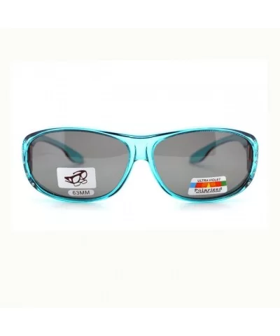 Womens Polarized Fit Over Glasses Rhinestone Sunglasses Oval Rectangular - Teal - C611YI3T4NV $13.15 Rectangular