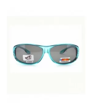 Womens Polarized Fit Over Glasses Rhinestone Sunglasses Oval Rectangular - Teal - C611YI3T4NV $13.15 Rectangular