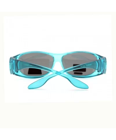 Womens Polarized Fit Over Glasses Rhinestone Sunglasses Oval Rectangular - Teal - C611YI3T4NV $13.15 Rectangular