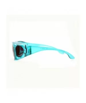 Womens Polarized Fit Over Glasses Rhinestone Sunglasses Oval Rectangular - Teal - C611YI3T4NV $13.15 Rectangular