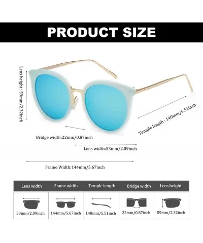 Cat Eye Sunglasses for Women Fashion-Vintage Retro Stylish Polarized Eyewear 100% UV Protection - 3165blue - CS18T3R0UW5 $12....