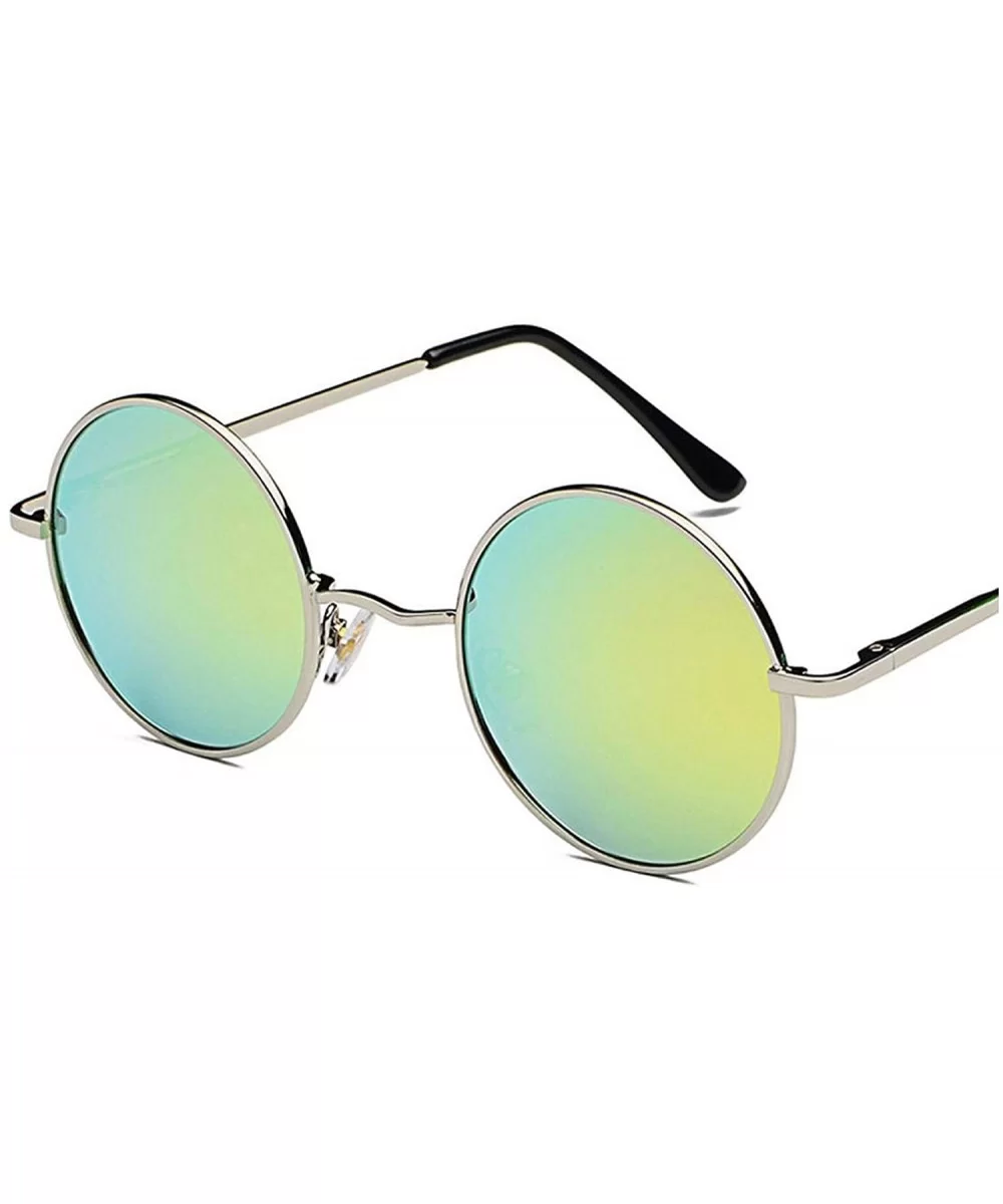 Women Retro Classic Round Polarized Sunglasses Fashion Men Luxury Vintage Metal Frame Mirrors Sun Glasses - 1 - CQ198ZHGC87 $...