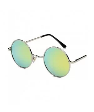 Women Retro Classic Round Polarized Sunglasses Fashion Men Luxury Vintage Metal Frame Mirrors Sun Glasses - 1 - CQ198ZHGC87 $...