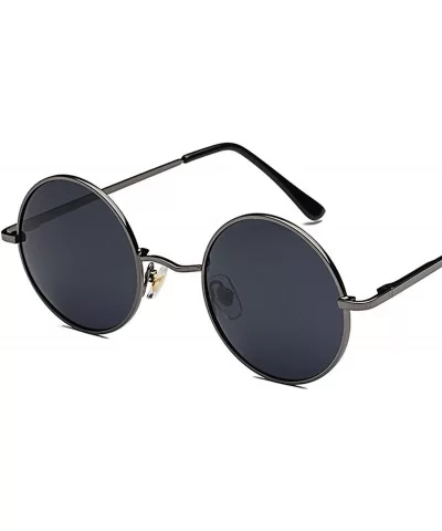 Women Retro Classic Round Polarized Sunglasses Fashion Men Luxury Vintage Metal Frame Mirrors Sun Glasses - 1 - CQ198ZHGC87 $...