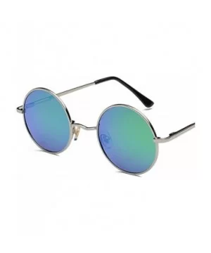 Women Retro Classic Round Polarized Sunglasses Fashion Men Luxury Vintage Metal Frame Mirrors Sun Glasses - 1 - CQ198ZHGC87 $...