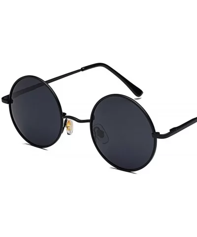 Women Retro Classic Round Polarized Sunglasses Fashion Men Luxury Vintage Metal Frame Mirrors Sun Glasses - 1 - CQ198ZHGC87 $...