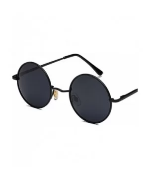 Women Retro Classic Round Polarized Sunglasses Fashion Men Luxury Vintage Metal Frame Mirrors Sun Glasses - 1 - CQ198ZHGC87 $...