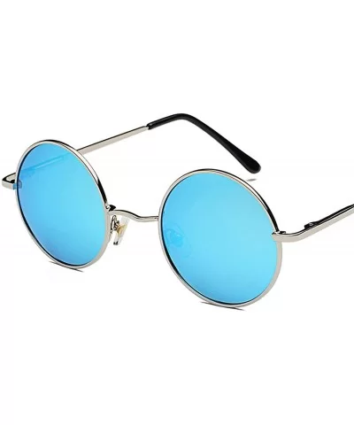 Women Retro Classic Round Polarized Sunglasses Fashion Men Luxury Vintage Metal Frame Mirrors Sun Glasses - 1 - CQ198ZHGC87 $...