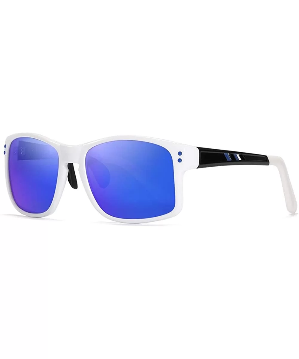 Classic Square Sunglasses Men Sports Polarized & 100% UV Protection Outdoor eyewear KD524 - Mirrored Blue - CK194CLSH83 $29.2...