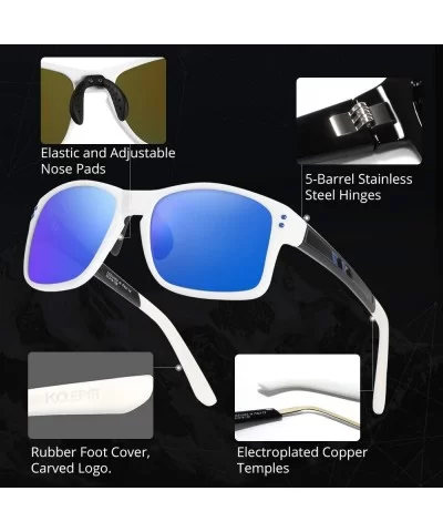 Classic Square Sunglasses Men Sports Polarized & 100% UV Protection Outdoor eyewear KD524 - Mirrored Blue - CK194CLSH83 $29.2...